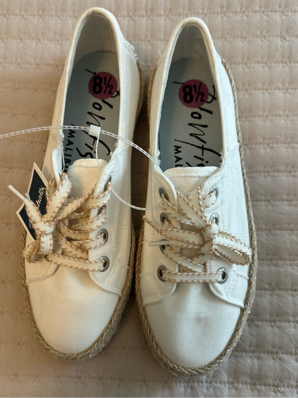NWT Blowfish Malibu Buenos Espadrille Canvas Platform Sneakers Cream 8.5 - Picture 2 of 11